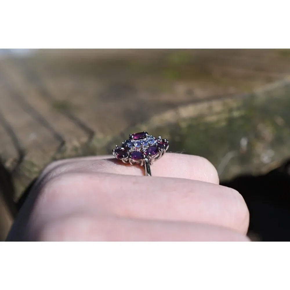 Garnet and Tanzanite engagement ring size 8